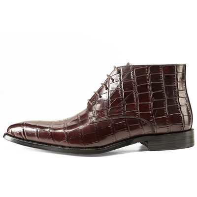 Bărbați Iarnă Piatra Model Cizme Chelsea Piele Bărbați Platformă Brogue Casual Glezna Pantofi Plati Cu șireturi Rochie Cizme Armate