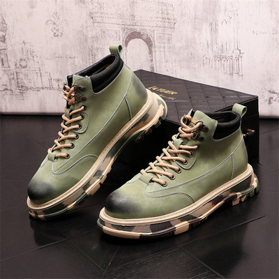 Cizme înalte Pantofi din piele pentru bărbați Cizme militare pentru motociclete la modă pentru bărbați Cizme de iarnă Pantofi pentru bărbați Botas cu șireturi