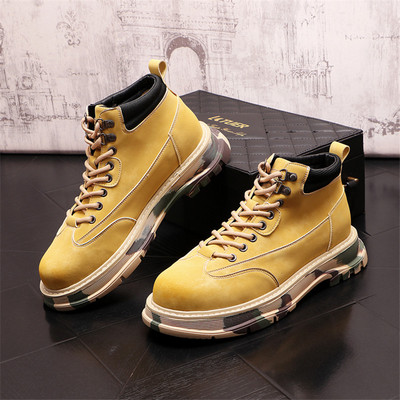 Cizme înalte Pantofi din piele pentru bărbați Cizme militare pentru motociclete la modă pentru bărbați Cizme de iarnă Pantofi pentru bărbați Botas cu șireturi