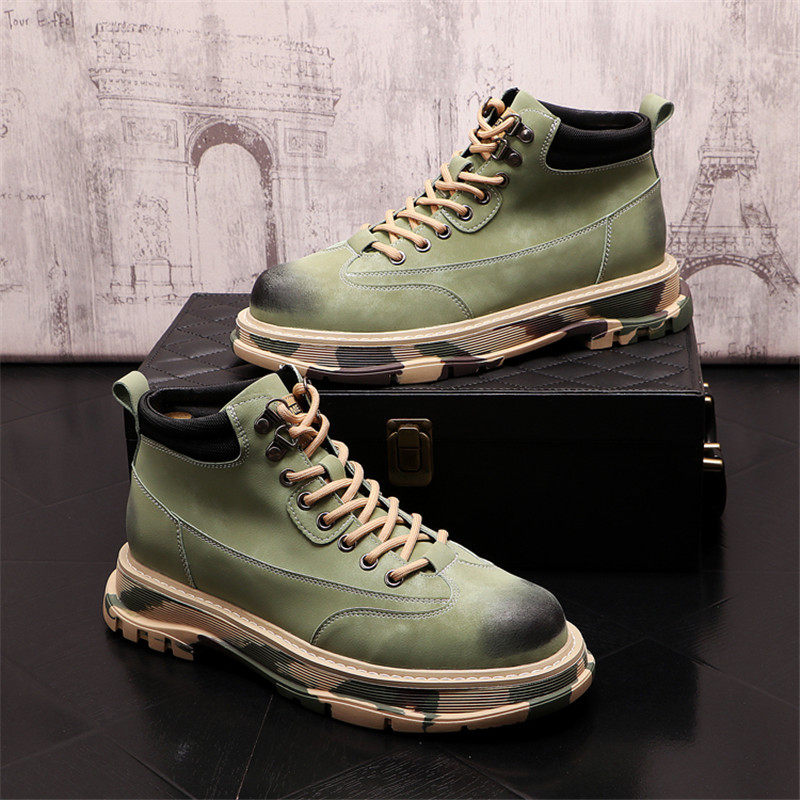 Cizme înalte Pantofi din piele pentru bărbați Cizme militare pentru motociclete la modă pentru bărbați Cizme de iarnă Pantofi pentru bărbați Botas cu șireturi
