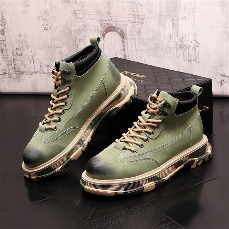 Cizme înalte Pantofi din piele pentru bărbați Cizme militare pentru motociclete la modă pentru bărbați Cizme de iarnă Pantofi pentru bărbați Botas cu șireturi