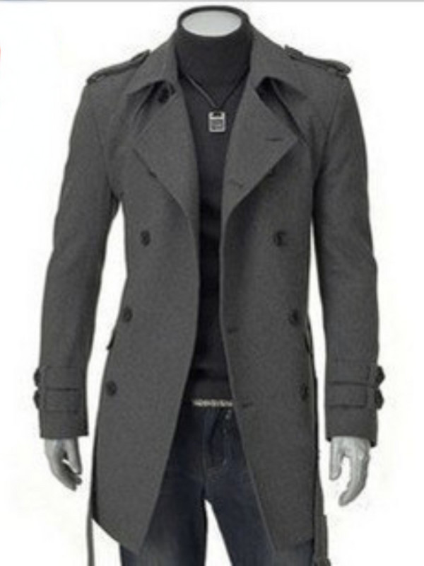 Muški modni dugi kaput u gotičkom stilu, vjetrovka, mladenačka zadebljana vjetrovka srednje dužine, uski vuneni kaput, muškarci, novo 2022.