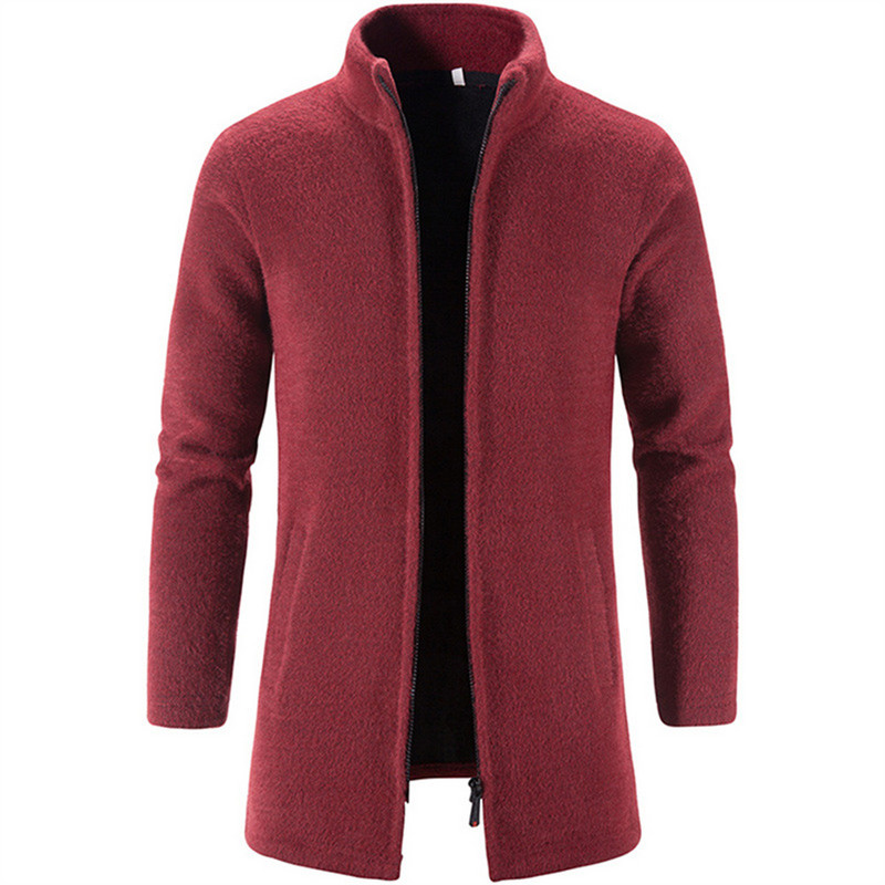 Cardigan nou pentru bărbați, toamnă și iarnă, pulover de lungime medie, cu pulover casual și haină de nurcă