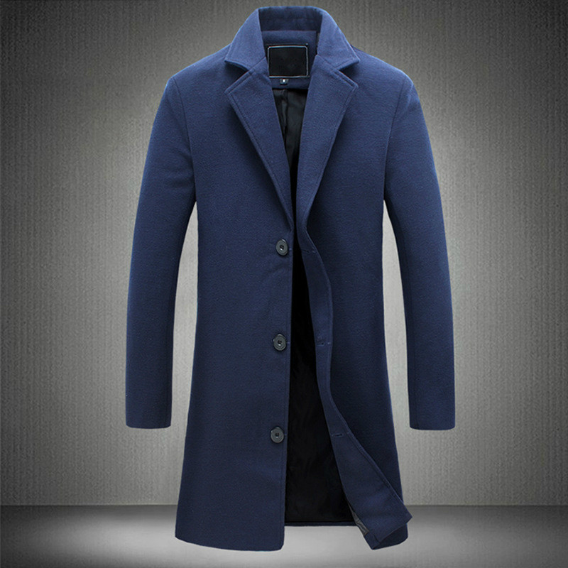 Toamnă, albastru regal, pardesiu pentru bărbați, iarnă, trenci lung, pentru bărbați, slim fit, supradimensionat, casual, de lână, îmbrăcăminte exterioară cu mânecă lungă 5xl 4xl