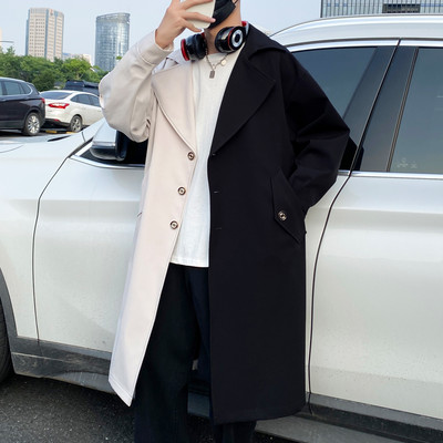 Jesenske muške jakne Trenč kaput Muški novi modni kaput Muška ležerna vjetrovka Dugi kaput Korejska hip hop ulična odjeća