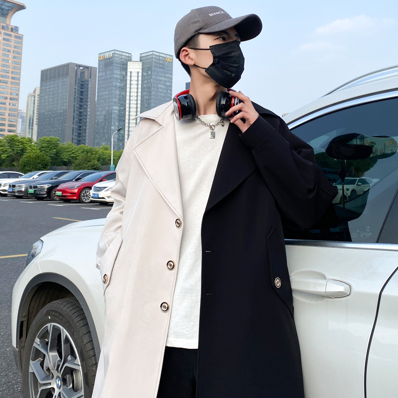 Jachete de toamnă pentru bărbați Trenci pentru bărbați, la modă nouă, pardesiu pentru bărbați, ocazional, jachetă lungă, hip hop coreeană