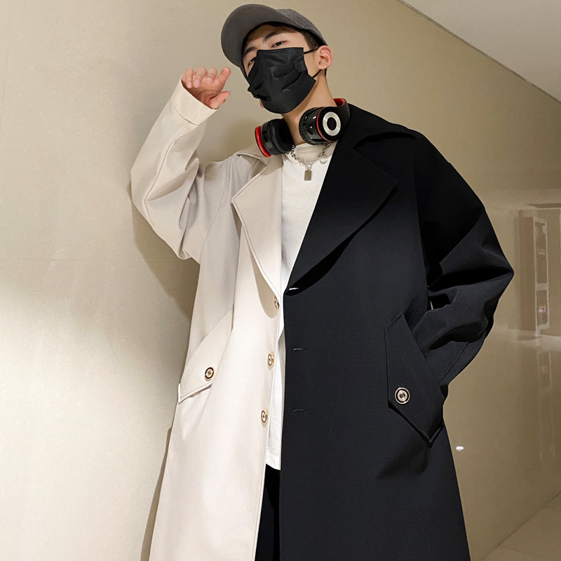 Jachete de toamnă pentru bărbați Trenci pentru bărbați, la modă nouă, pardesiu pentru bărbați, ocazional, jachetă lungă, hip hop coreeană