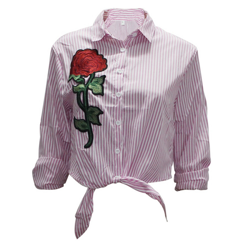 Tilapia vara noua bluza de dama in dungi stil plaja camasa scurta sexy, cu guler intors camasa fete