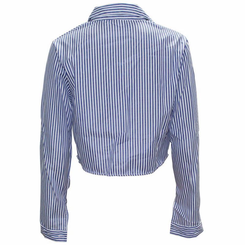 Tilapia vara noua bluza de dama in dungi stil plaja camasa scurta sexy, cu guler intors camasa fete