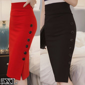 Μεγάλο μέγεθος Γυναικεία φούστα Midi Slim OL Φούστα με ανοιχτό σκίσιμο λεπτή Pencil φούστα Κομψές γυναικείες φούστες S-5XL