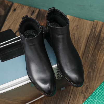 Ανδρικές κοντές μπότες Chelsea Ανδρικά μοντέρνα επίσημα παπούτσια με ψηλό τοπ βρετανικό στυλ Ρετρό μπότες με φερμουάρ