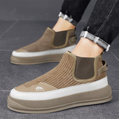 Chelsea saapad meeste kingad mood pahkluu paksu talla saapad meeste õues velvet vabaaja tossud kakivärvi lühikesed meeste saapad Zapatos