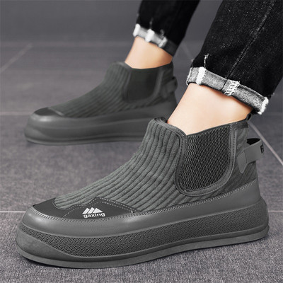 Chelsea saapad meeste kingad mood pahkluu paksu talla saapad meeste õues velvet vabaaja tossud kakivärvi lühikesed meeste saapad Zapatos