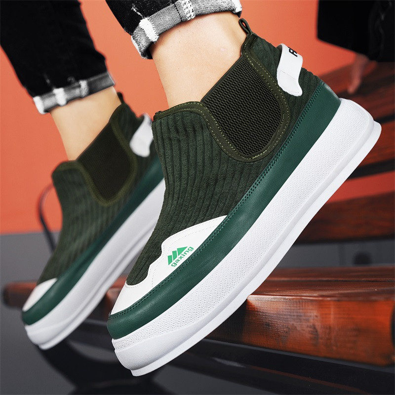 Cizme chelsea Pantofi pentru bărbați Moda glezne cizme cu talpă groasă Cizme pentru bărbați în aer liber din velur Pantofi casual kaki Cizme scurte pentru bărbați Pantofi