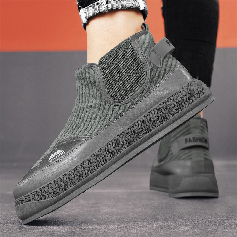 Cizme chelsea Pantofi pentru bărbați Moda glezne cizme cu talpă groasă Cizme pentru bărbați în aer liber din velur Pantofi casual kaki Cizme scurte pentru bărbați Pantofi