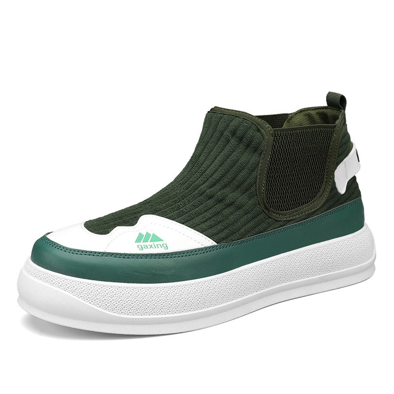 Cizme chelsea Pantofi pentru bărbați Moda glezne cizme cu talpă groasă Cizme pentru bărbați în aer liber din velur Pantofi casual kaki Cizme scurte pentru bărbați Pantofi