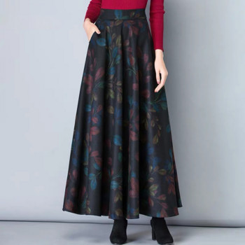 Winter Wool Plus Size 4XL Maxi Φούστες Γυναικείες Vintage Μάλλινες φούστες ψηλόμεσης γραμμής Α Γυναικεία Μόδα γραφείου Long Saia Streetwear