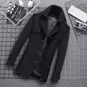 Κομψό παλτό τζάκετ Ζεστό χειμωνιάτικο τσέπες αντιανεμικό φθινοπωρινό παλτό μεσαίου μήκους ανδρικό αντιανεμικό αντιψυκτικό