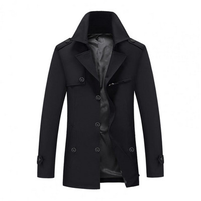 Κομψό παλτό τζάκετ Ζεστό χειμωνιάτικο τσέπες αντιανεμικό φθινοπωρινό παλτό μεσαίου μήκους ανδρικό αντιανεμικό αντιψυκτικό