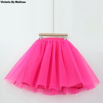 Χειμερινά Tutu Girls Princess Fluffy Pleated Plus Size Ροζ γυναικείες φούστες Jupe Femme Faldas Rokken Custom Tulle