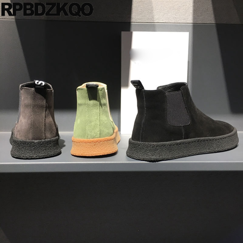 Pánske športové tenisky Chelsea Skate Warm Flats s gumenou podrážkou, športové nazúvacie topánky, zimné jesenné tenisky s plyšovým semišovým vysokým topom