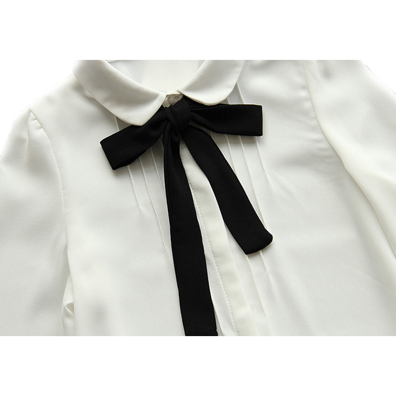 YSMILE Y Sweety, gaivūs moteriški marškiniai Bow College Style marškinėliai mergaitei, kasdienė balta palaidinė, patogi universali