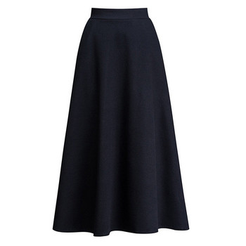 Φθινοπωρινές χειμερινές μακριές φούστες Γυναικείες Κομψή Vintage Plus Size Φούστα Streetwear Ψηλόμεση Swing Πλισέ φούστες με τσέπες C457