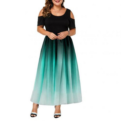 Καλοκαιρινό γυναικείο λαιμό, κρύο ντεγκραντέ ώμου, στενό φόρεμα μέσης μακρύ πάρτι Γυναικεία σέξι ρούχα συν μέγεθος 6Xl vestidos