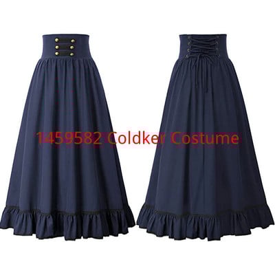 Γυναικείες γοτθικές φούστες σε συν μέγεθος Μακριά μάξι φούστα Ψηλόμεση βολάν φούστες σε γραμμή Α ελαστική μέση Vintage Skater Club Party Φούστα