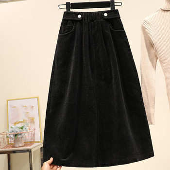 Plus Size 5XL Γυναικεία κοτλέ φούστα Vintage Harajuku A-line μακριά Φούστα Γυναικεία Φθινοπωρινή Χειμώνας Ψηλόμεση καφέ φούστες