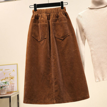 Plus Size 5XL Γυναικεία κοτλέ φούστα Vintage Harajuku A-line μακριά Φούστα Γυναικεία Φθινοπωρινή Χειμώνας Ψηλόμεση καφέ φούστες