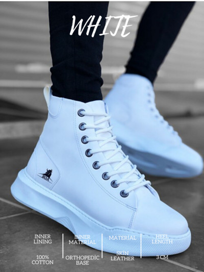 BOA Pantofi cu șireturi, alb de iarnă, cu jumătate de cizmă, cu fundul înalt, Cizme pentru bărbați, Cizme de ploaie, ocazional, Respirabil