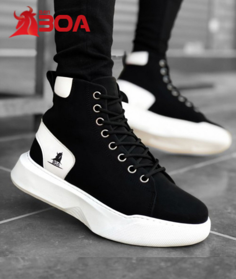 BOA Pantofi cu șireturi, alb de iarnă, cu jumătate de cizmă, cu fundul înalt, Cizme pentru bărbați, Cizme de ploaie, ocazional, Respirabil