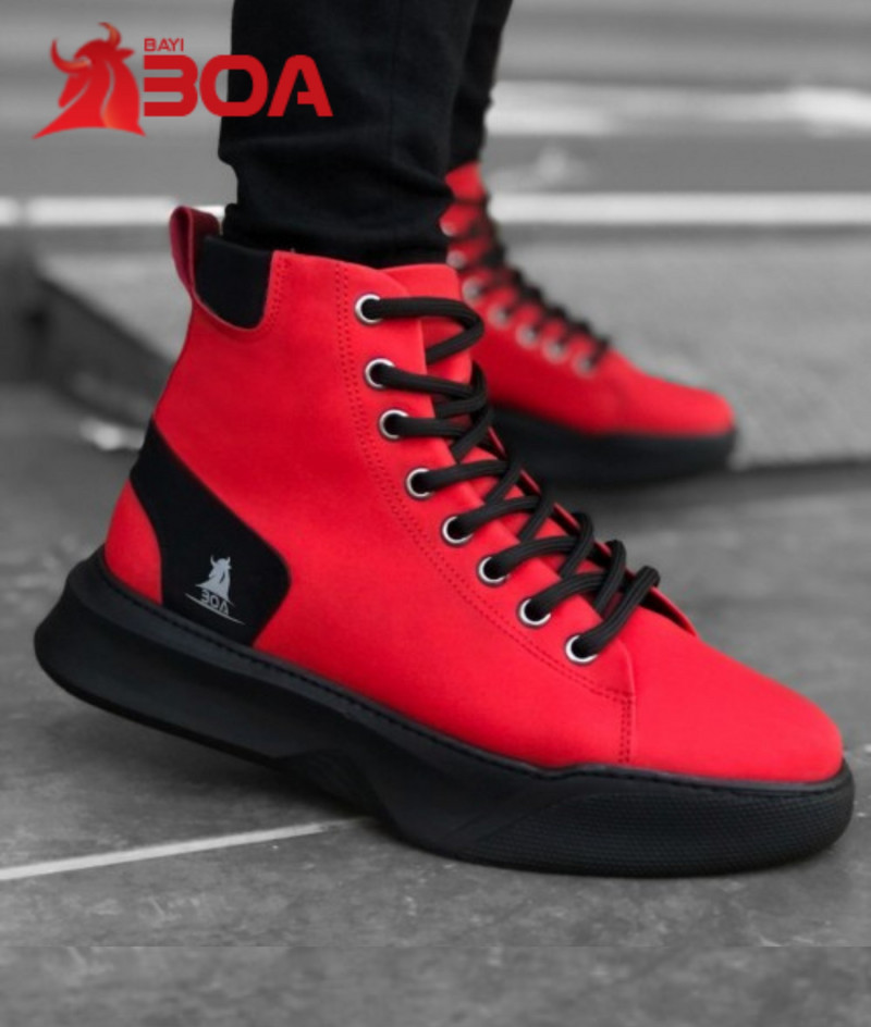 BOA Pantofi cu șireturi, alb de iarnă, cu jumătate de cizmă, cu fundul înalt, Cizme pentru bărbați, Cizme de ploaie, ocazional, Respirabil