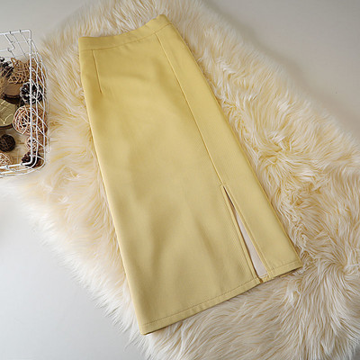 Καφέ Φούστες Γυναικείες Mid College Φούστα σε γραμμή Α με σπαστό στο πλάι ψηλόμεσο Κορεάτικο στυλ OL Plus Size Streetwear Chic γυναικείο κάτω