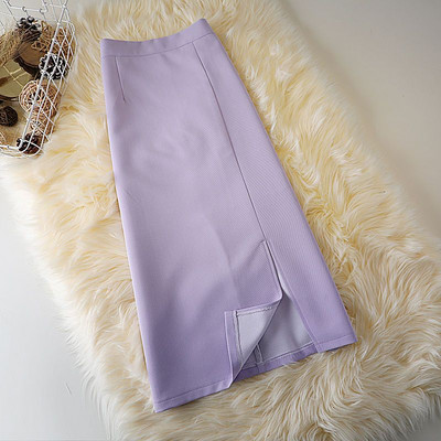 Καφέ Φούστες Γυναικείες Mid College Φούστα σε γραμμή Α με σπαστό στο πλάι ψηλόμεσο Κορεάτικο στυλ OL Plus Size Streetwear Chic γυναικείο κάτω