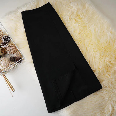 Καφέ Φούστες Γυναικείες Mid College Φούστα σε γραμμή Α με σπαστό στο πλάι ψηλόμεσο Κορεάτικο στυλ OL Plus Size Streetwear Chic γυναικείο κάτω