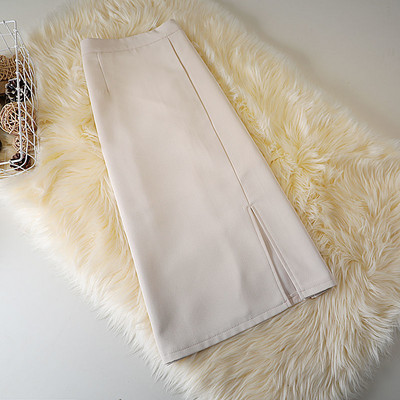 Καφέ Φούστες Γυναικείες Mid College Φούστα σε γραμμή Α με σπαστό στο πλάι ψηλόμεσο Κορεάτικο στυλ OL Plus Size Streetwear Chic γυναικείο κάτω