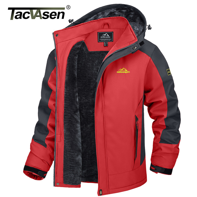 TACVASEN Winter Thicken Fleece Jackets Ανδρικά αδιάβροχα παλτά σκι πεζοπορίας Mountain Trekking Ανεμοδαρμένα ρούχα για άντρες εξωτερικού χώρου