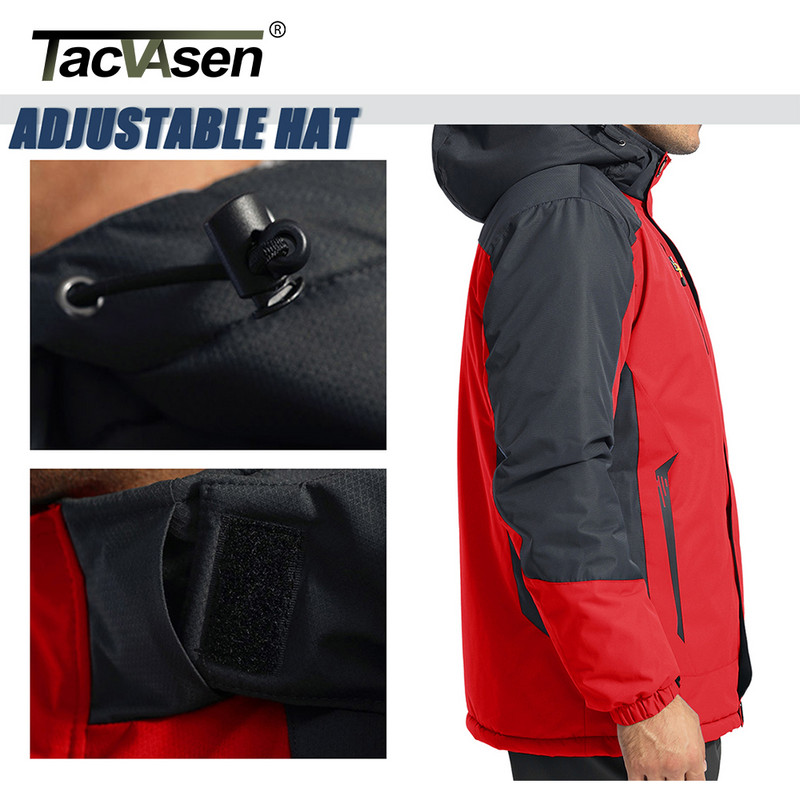 TACVASEN Winter Thicken Fleece Jackets Ανδρικά αδιάβροχα παλτά σκι πεζοπορίας Mountain Trekking Ανεμοδαρμένα ρούχα για άντρες εξωτερικού χώρου