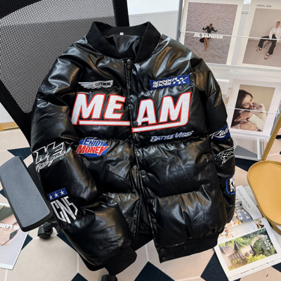 Férfi téli retro pamutkabát Utcai pilóta mozdony öltöny Hiphop pamut dzsekik vastagított egysoros állógallér kabátok