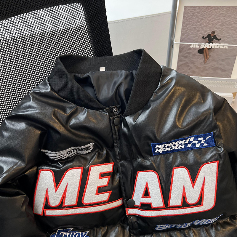 Férfi téli retro pamutkabát Utcai pilóta mozdony öltöny Hiphop pamut dzsekik vastagított egysoros állógallér kabátok