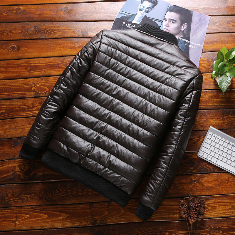 DIMUSI Žieminė Vyriška Striukė Madinga Vyriška Thermal Parkas Paltai Vyras Storas Šiltas Vėjo striukė PU Oda Patchwork Striukės Drabužiai 8XL