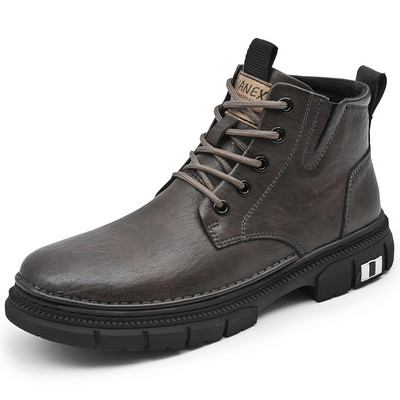 Universalūs lauko aukštos klasės aukštos kokybės odiniai vyriški batai su raišteliu storu padu Aukštos kokybės vandeniui atsparūs nauji vyriški batai