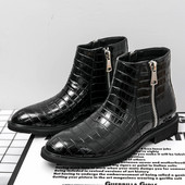 odos batai vyriškai, šilti žieminiai „Chelsea“ batai su užtrauktuku ant oficialaus „Oxfords“ kulkšnies batai „Patchwork“ žieminiai batai vyras