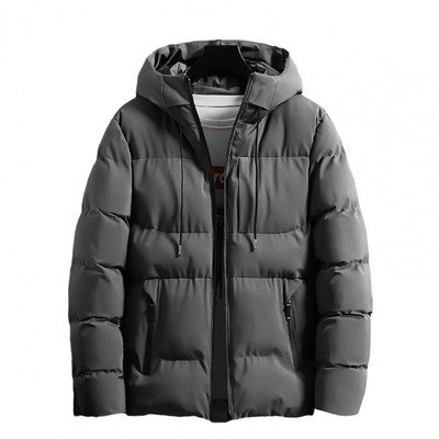 Ανδρικό χειμωνιάτικο πανωφόρι με κουκούλα με φερμουάρ που κλείνει αντιανεμικό ανδρικό παλτό με σχέδιο τσέπης Εξαιρετικά παχύ φθινοπωρινό ανδρικό παλτό χειμερινό μπουφάν