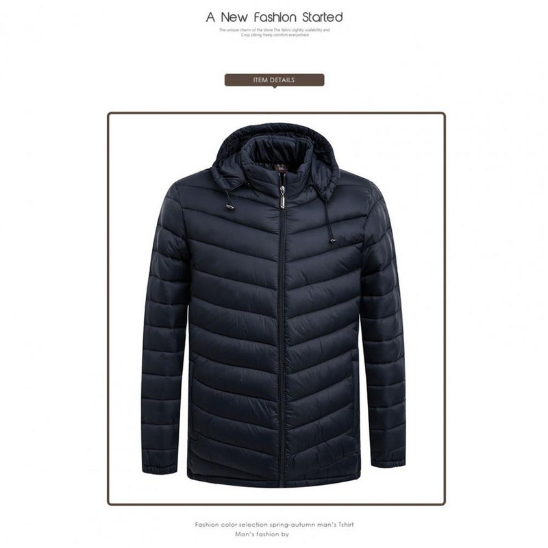 Κομψό παλτό από βαμβακερό μπουφάν με χειμερινή κουκούλα