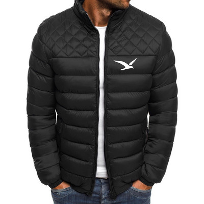 ZOGAA Seagull Winter Parka pentru bărbați Jachetă ușoară și caldă Jachetă ocazională cu guler