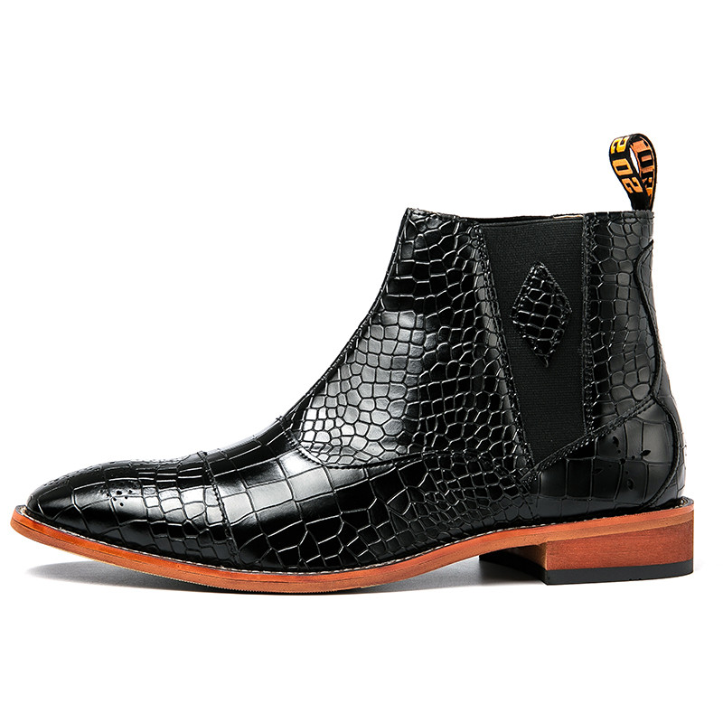 Muške plave Chelsea čizme, kratke gležnjače, retro ležerne kožne čizme, starinske srednje veličine