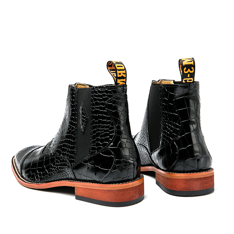 Muške plave Chelsea čizme, kratke gležnjače, retro ležerne kožne čizme, starinske srednje veličine